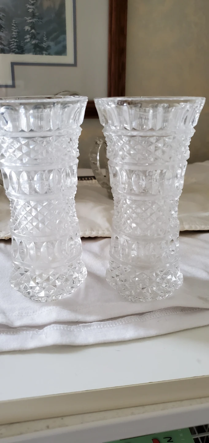 Pair of Clear Glass Vases