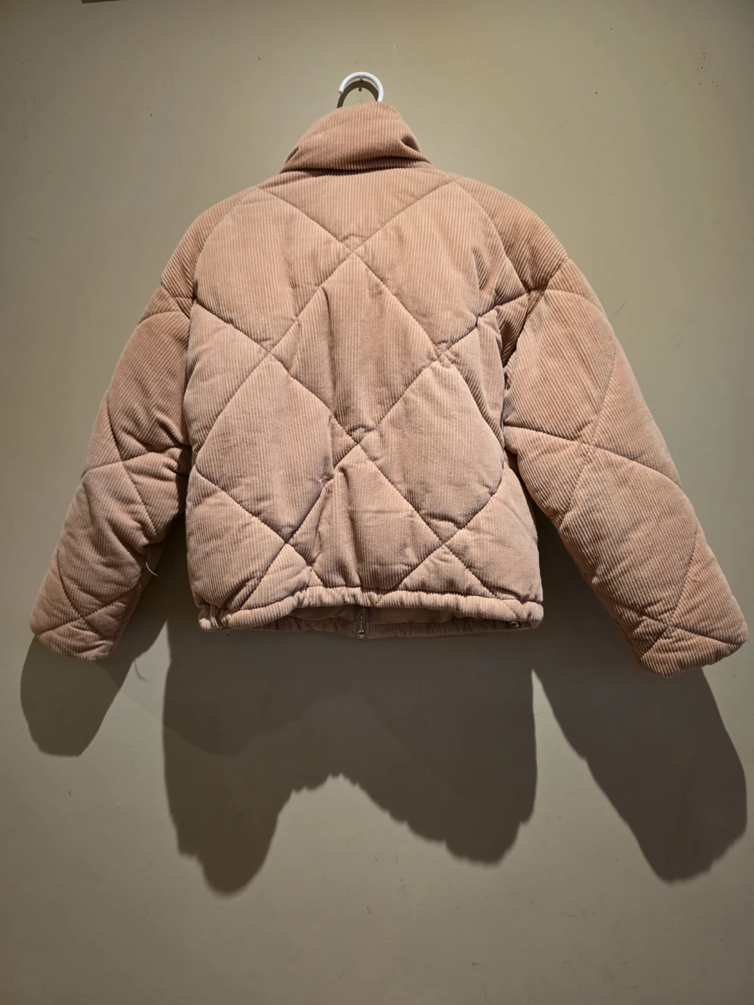 Pink Corduroy Quilted Puffer Jacket - photo 2