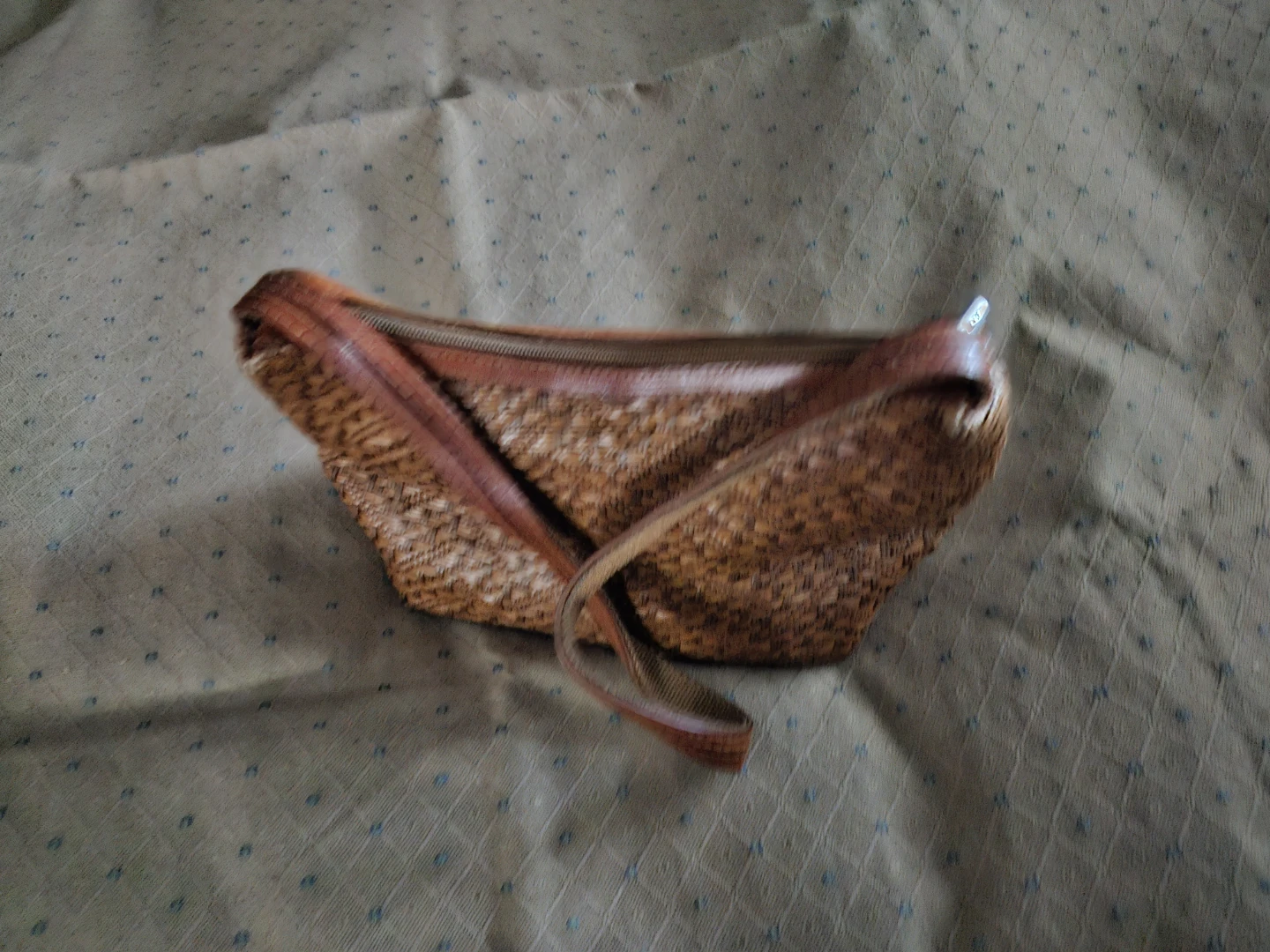 Woven Crossbody Bag with Leather Accents - photo 2