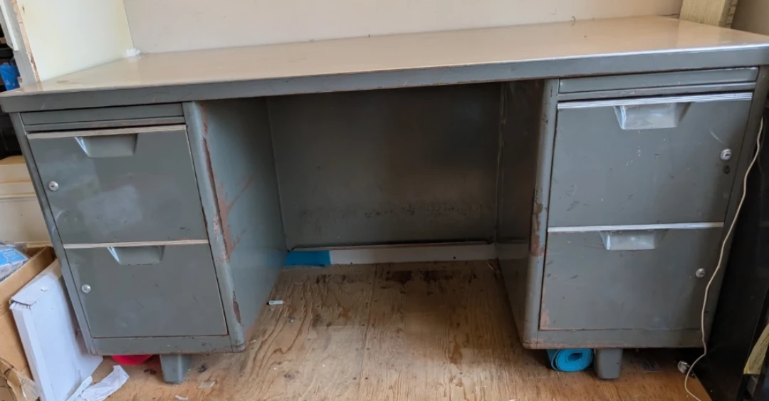 Vintage Tanker Metal Desk