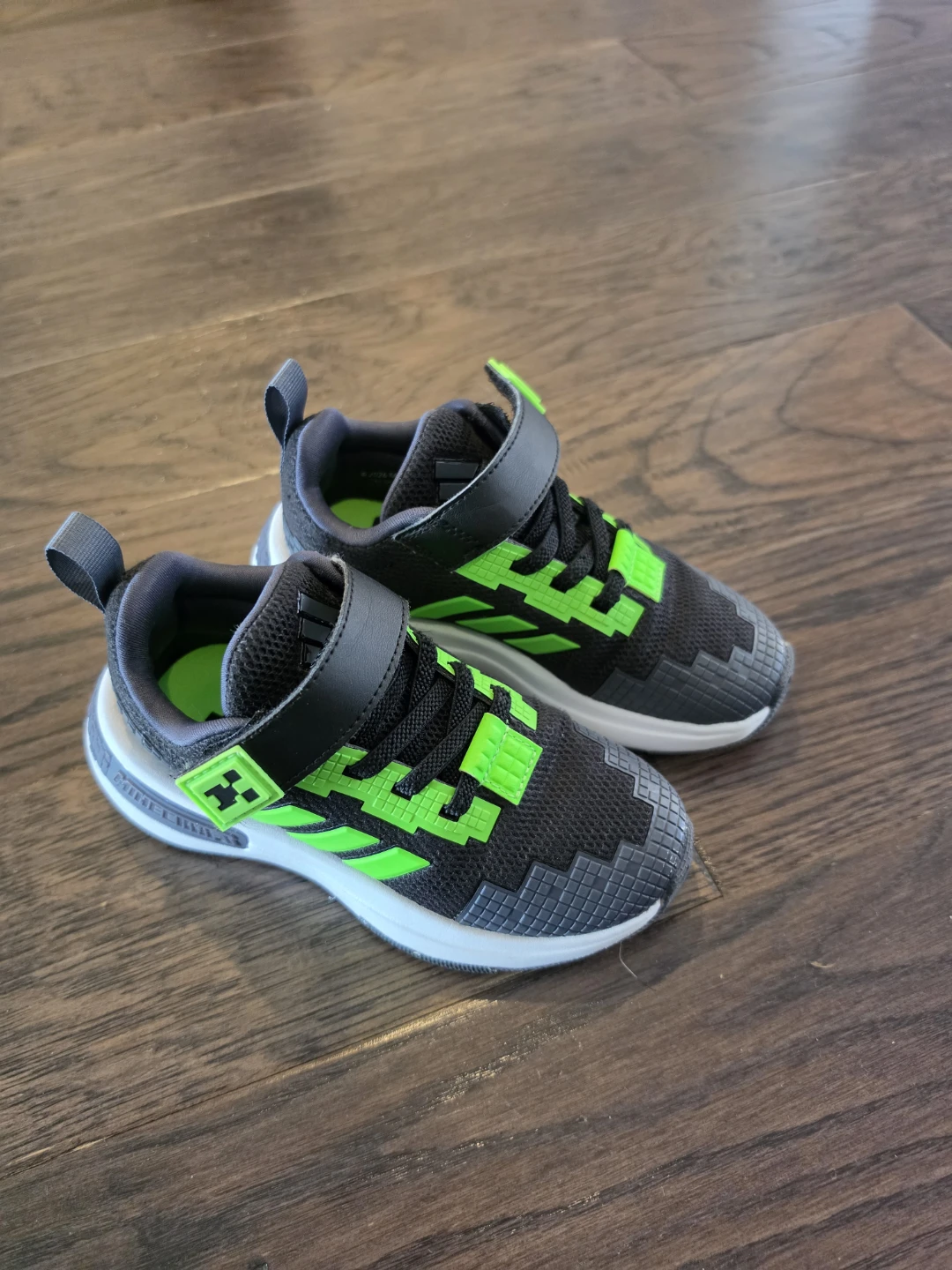Adidas Minecraft Kids Running Shoes Black/Green US 10K - photo 3