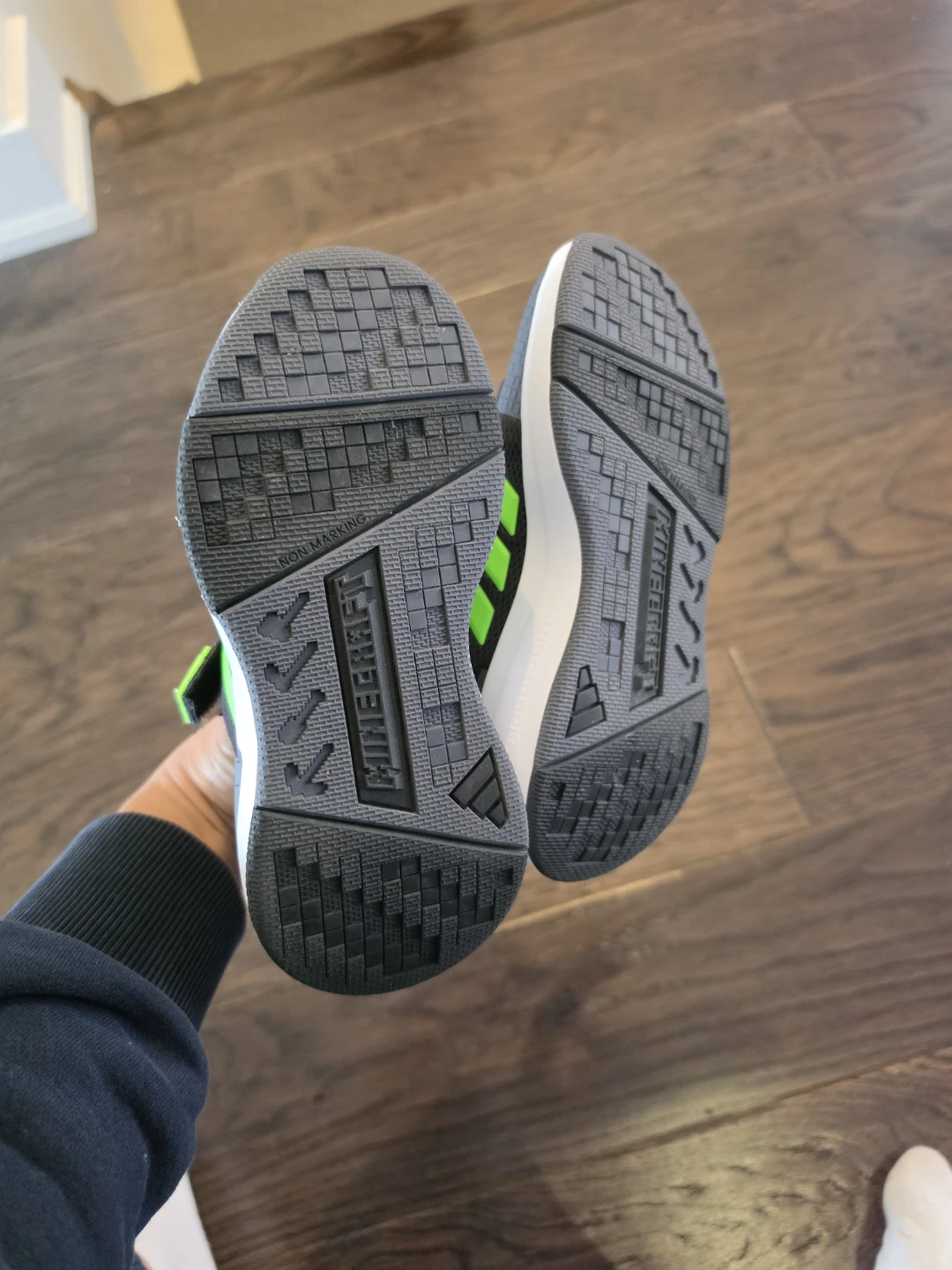 Adidas Minecraft Kids Running Shoes Black/Green US 10K - photo 4