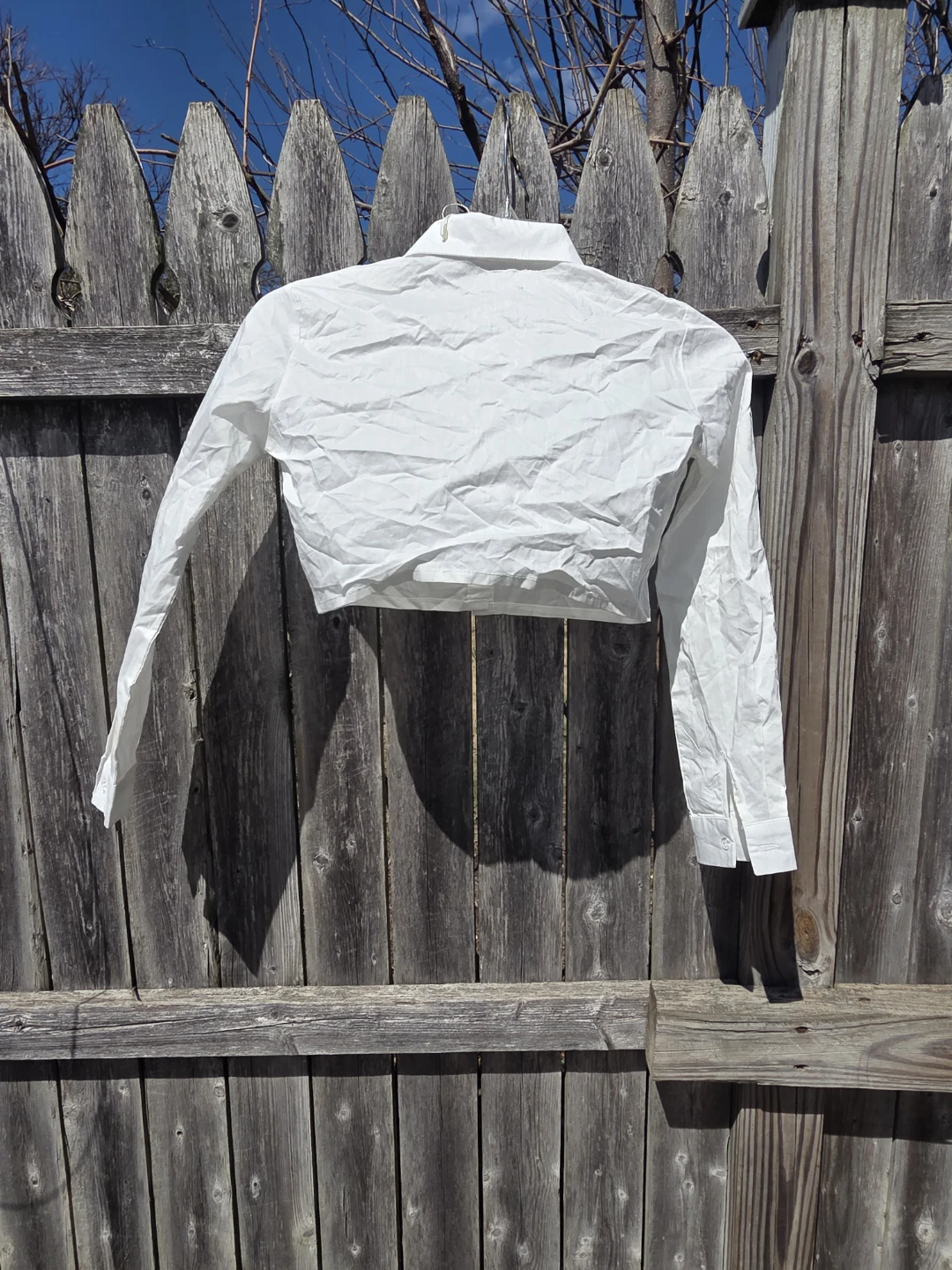 BALUOKE White Cropped Long Sleeve Button-Up Shirt - photo 2