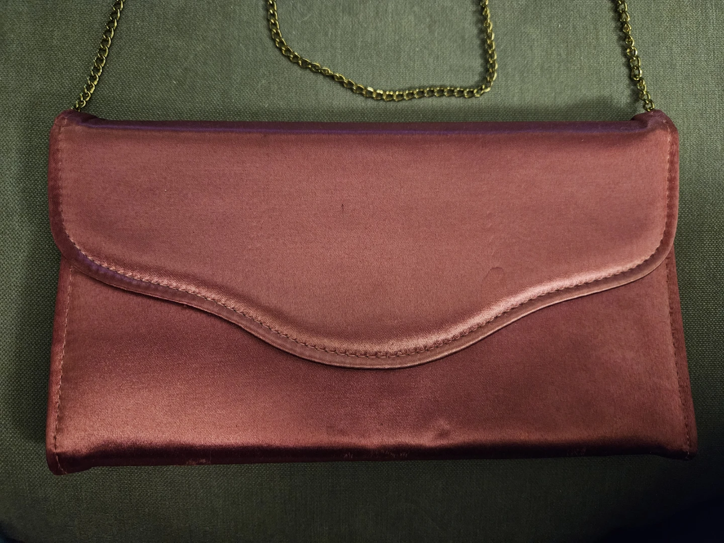 Satin Clutch Purse with Chain Strap - photo 2