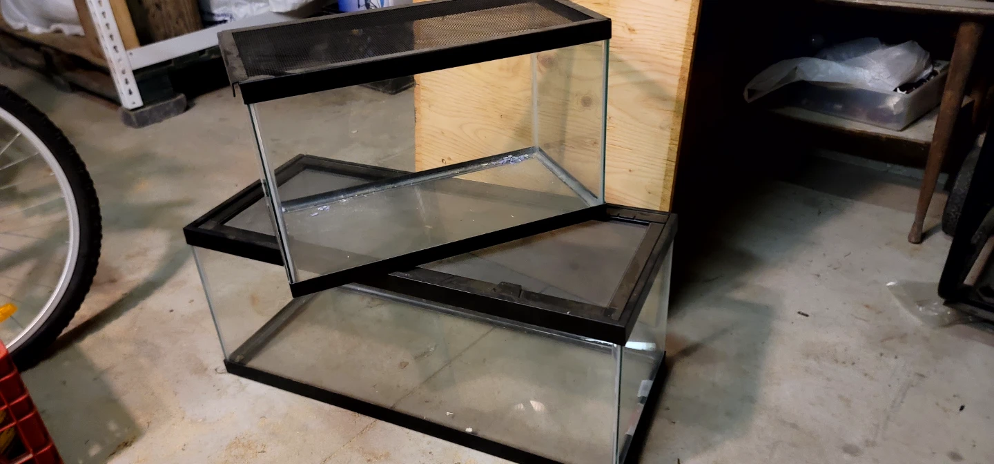 Glass Tank & Screen Lid 12"Wx12"Hx30"L and 10"Wx12"Hx20"L