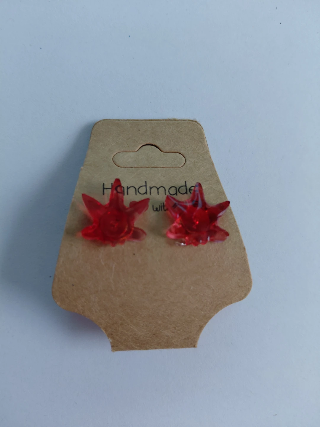 Red Leaf Stud Earrings