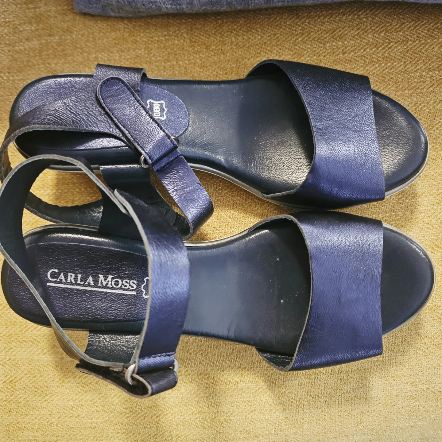 Carla Moss Blue Wedge Sandals Size 39 - photo 2