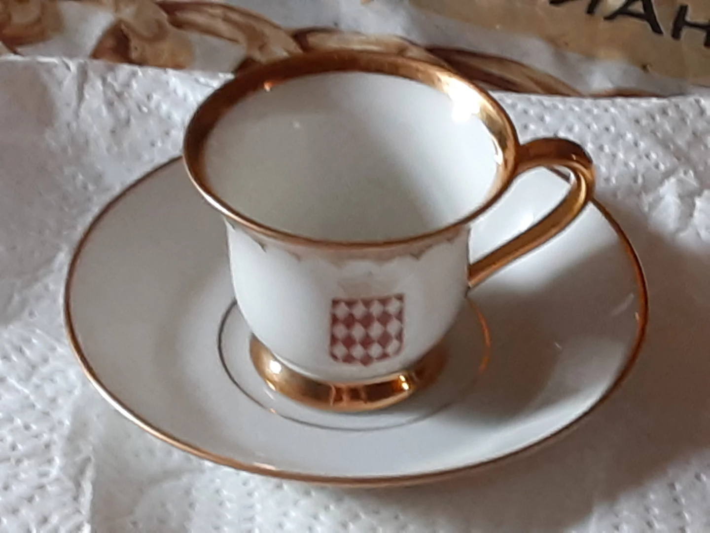 Limoges "Monaco" Espresso Cup and Saucer Set