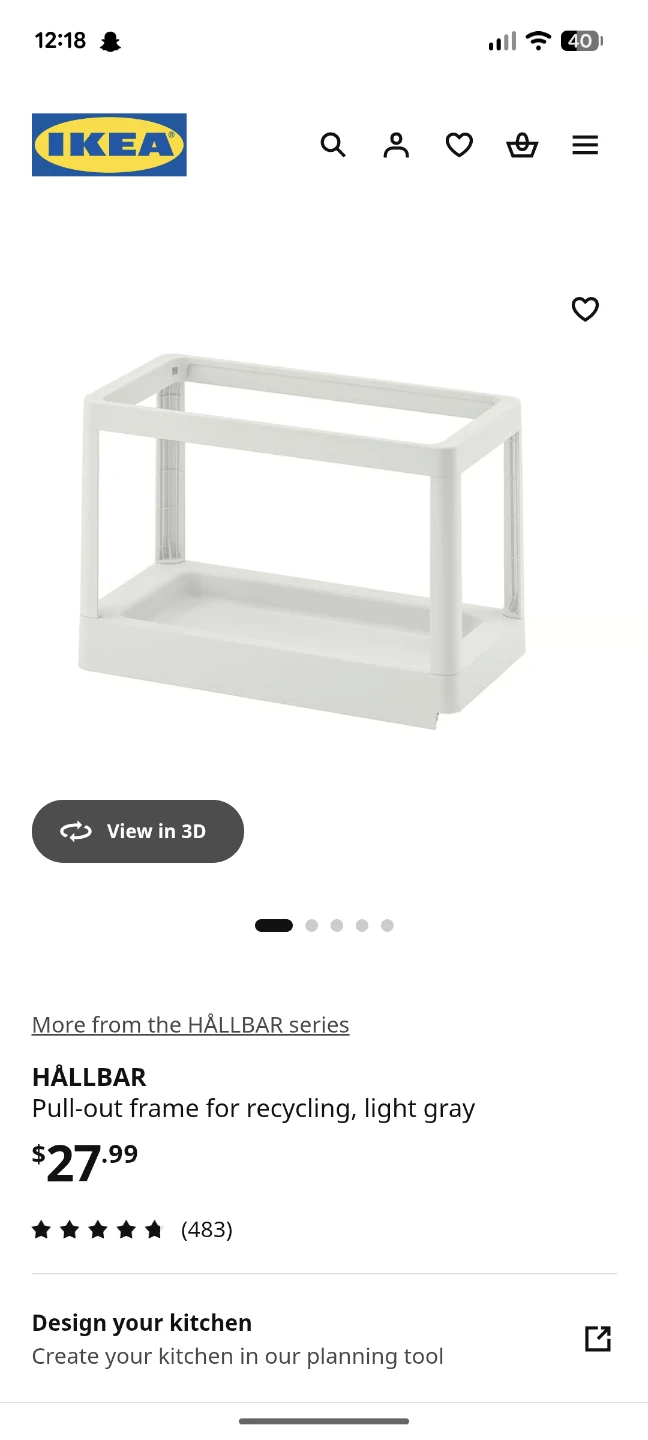 Ikea frame for garbage/recycling