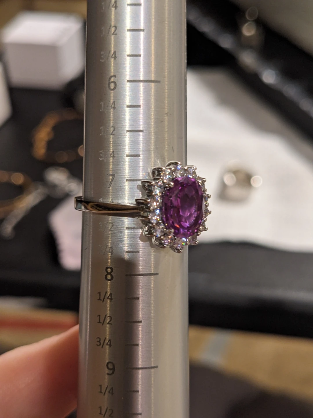 New Size 7 Sterling Silver Halo Ring - photo 5