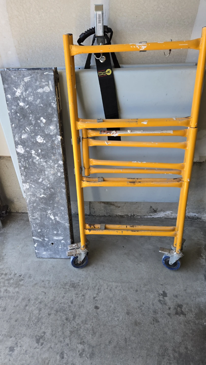 Yellow Metal Scaffolding with 2 Shelves
