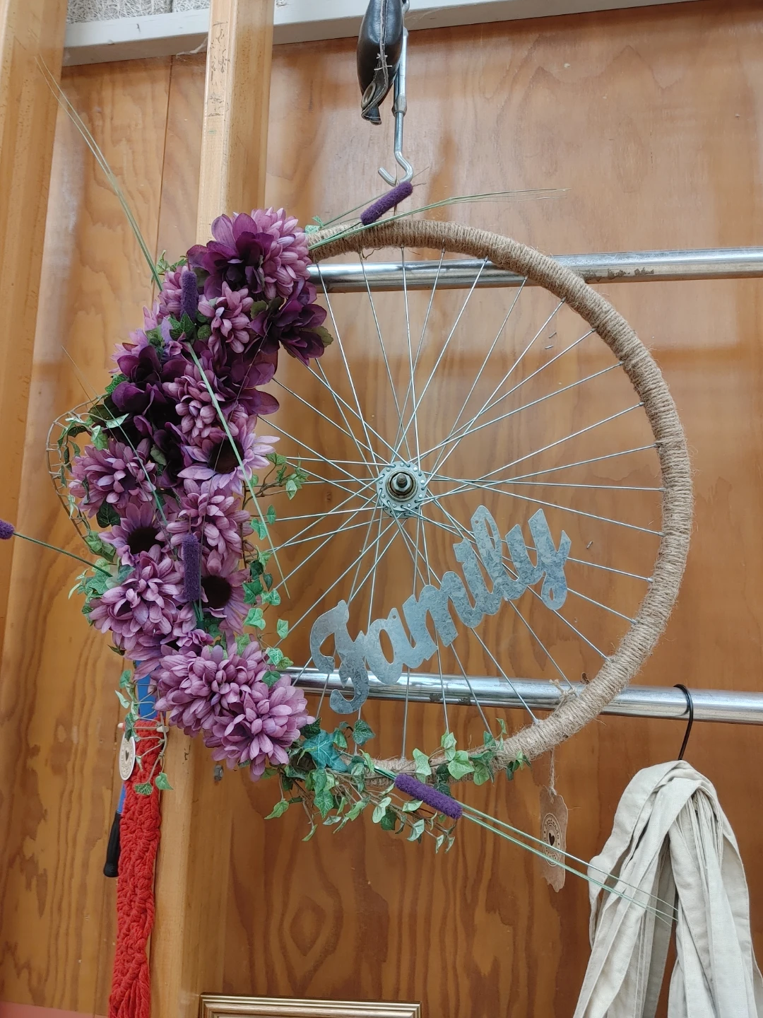 Wreath - Bicycle Wheel Decoration