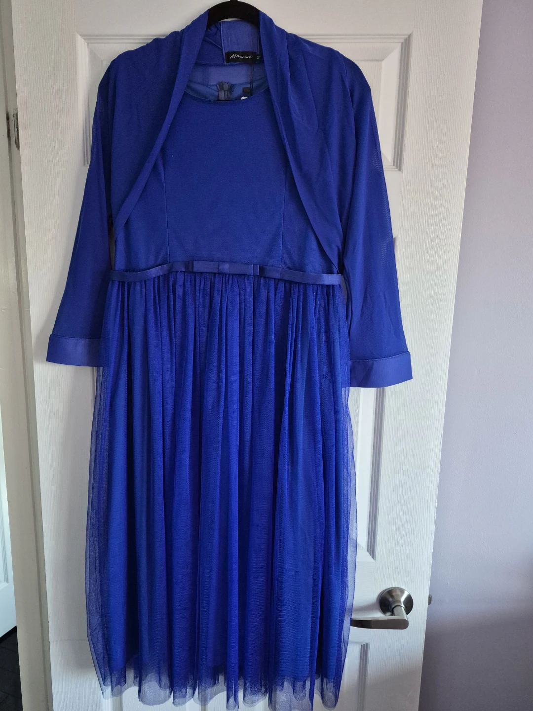 Royal Blue Tulle Dress for girls graduation with Bolero - photo 2