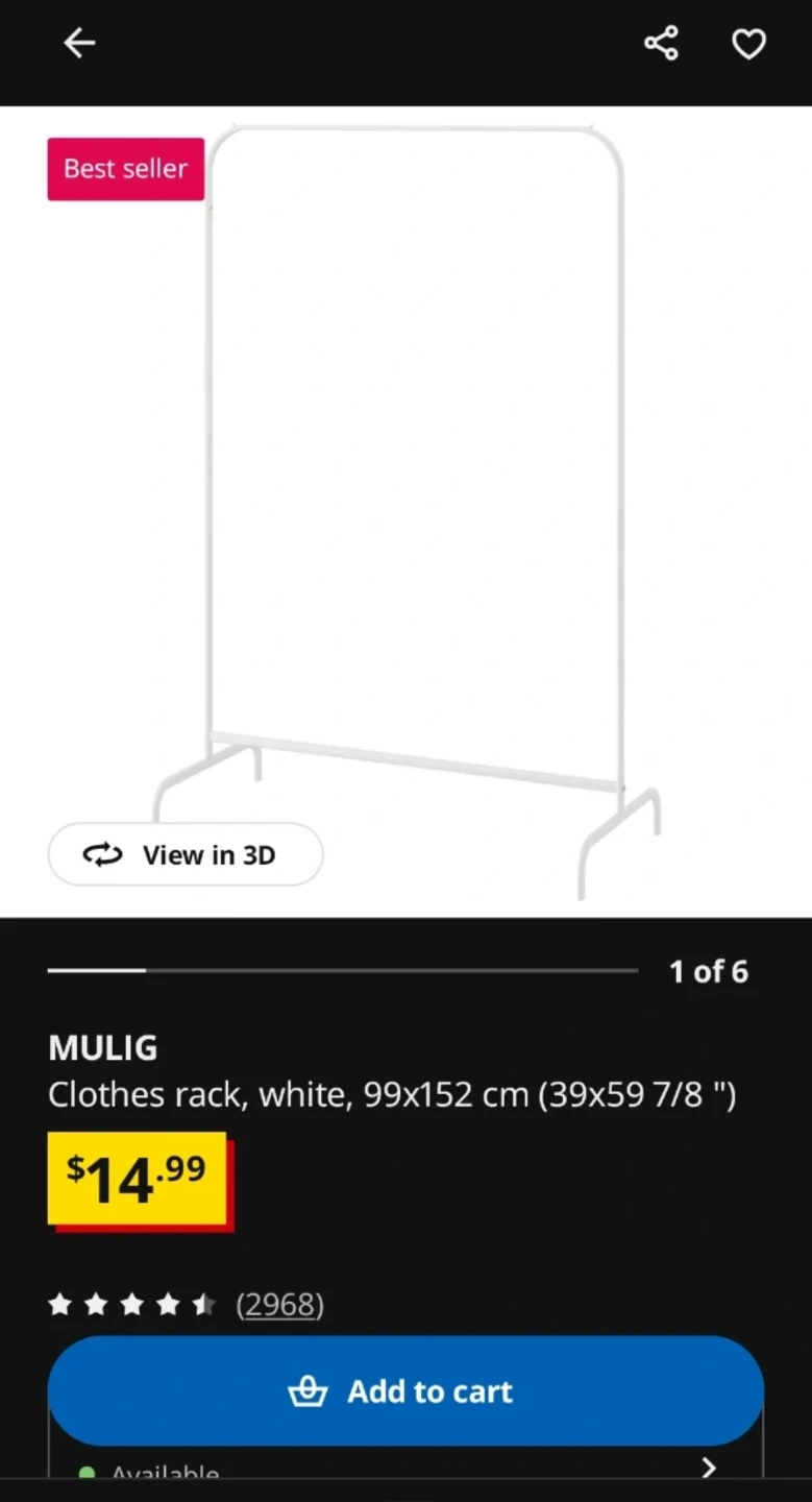 IKEA MULIG Clothes Rack