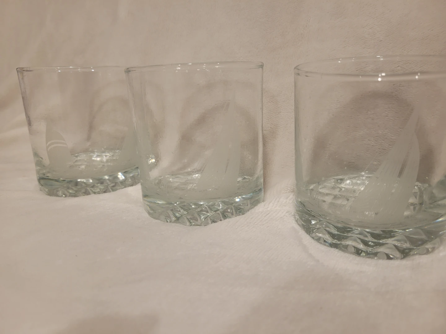 Set of 3 Etched Sailboat Rocks Glasses - photo 2
