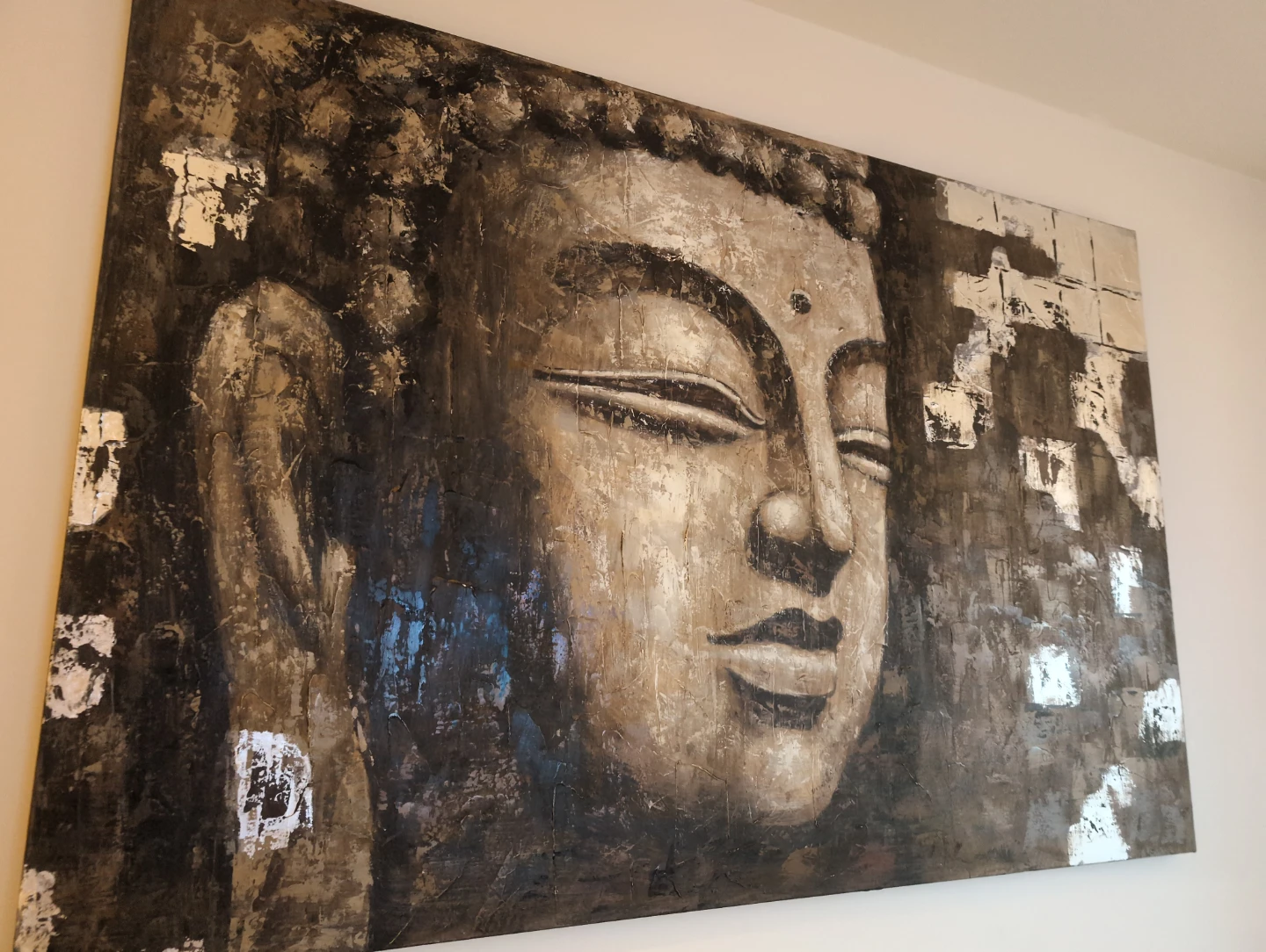 Abstract Buddha Face Canvas Wall Art - photo 2