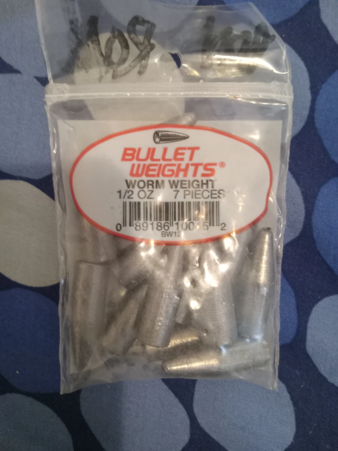 Bullet Weights Worm Weight 1/2 oz Fishing Lures - 7 Pieces