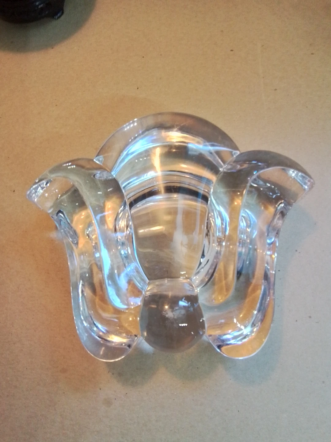 MCM Orrefors Fleur De Lis Signed Heavy Crystal Bowl / Ashtray - photo 3