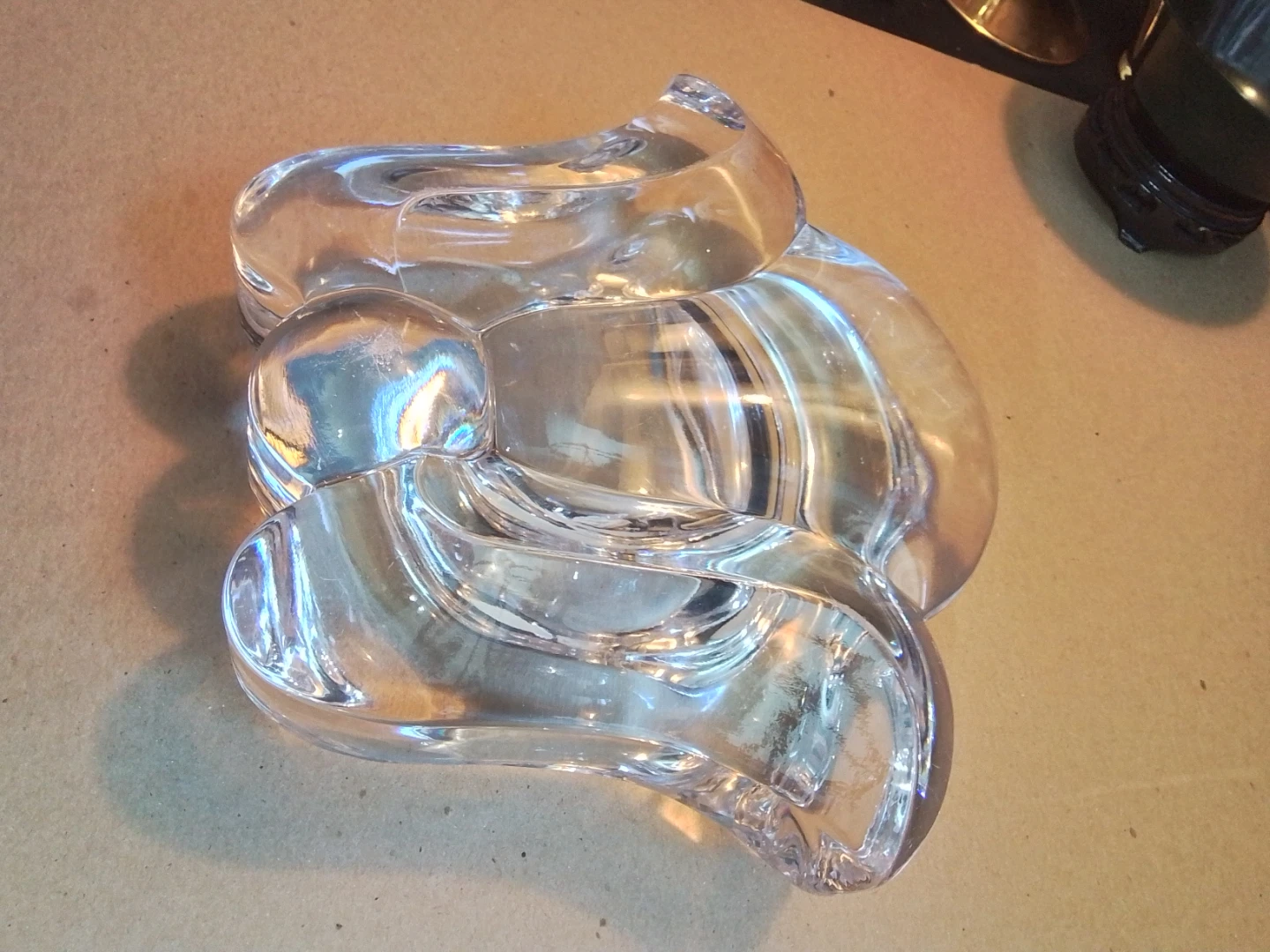 MCM Orrefors Fleur De Lis Signed Heavy Crystal Bowl / Ashtray - photo 5