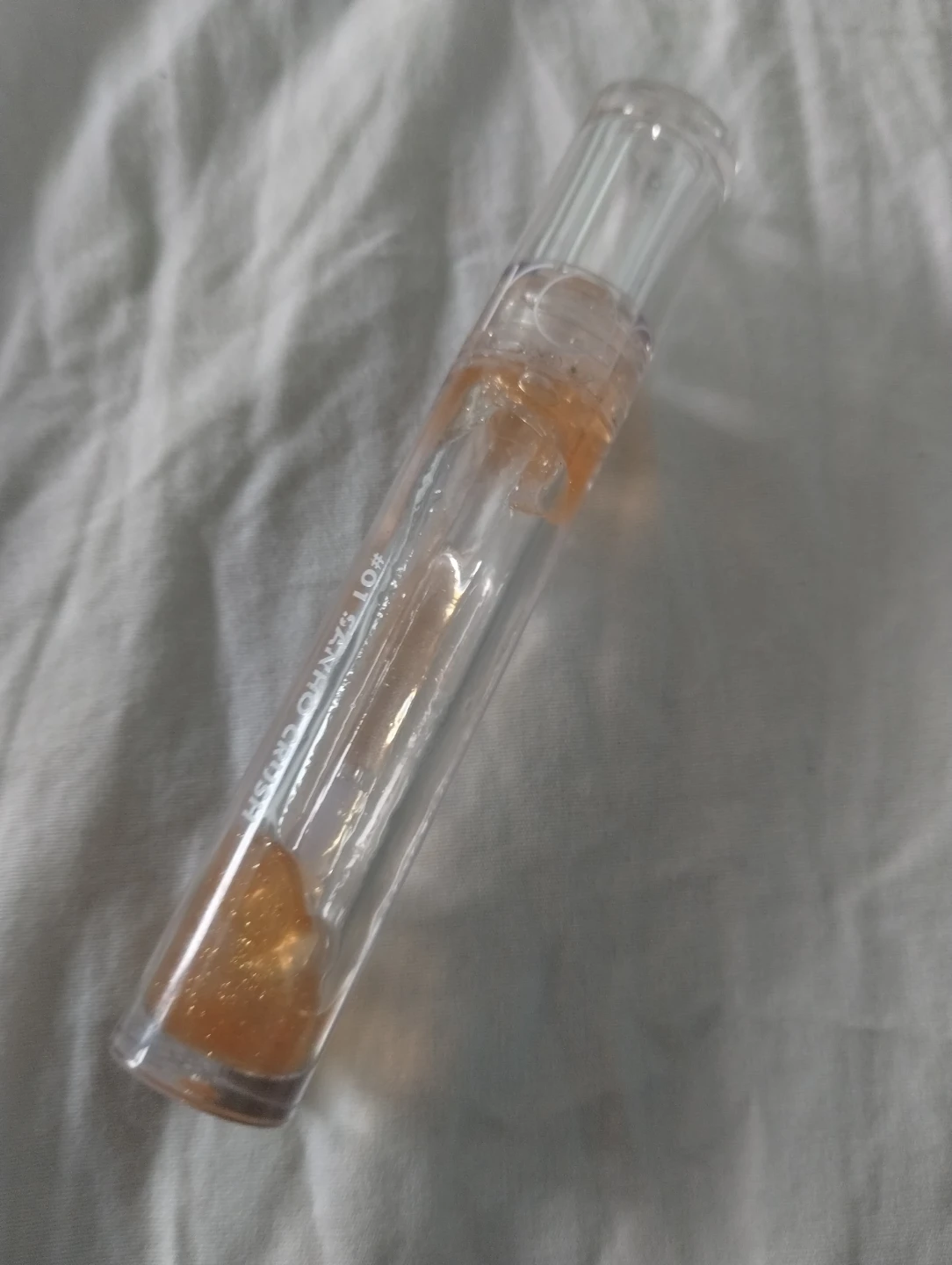 Clear Lip Gloss with Gold Shimmer