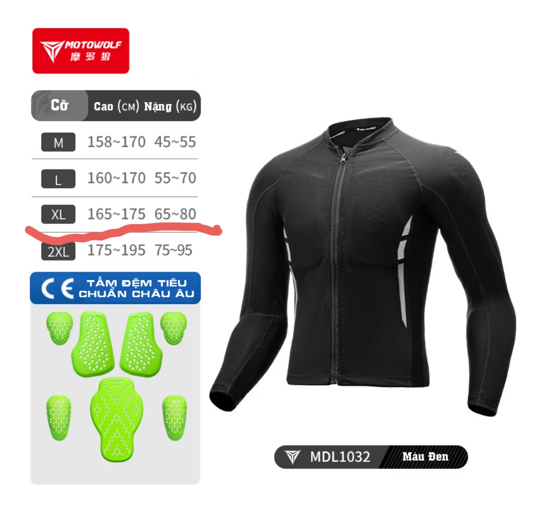 MotoWolf Riding Armor For Men ( 165-175cm/65-80kg) - photo 4