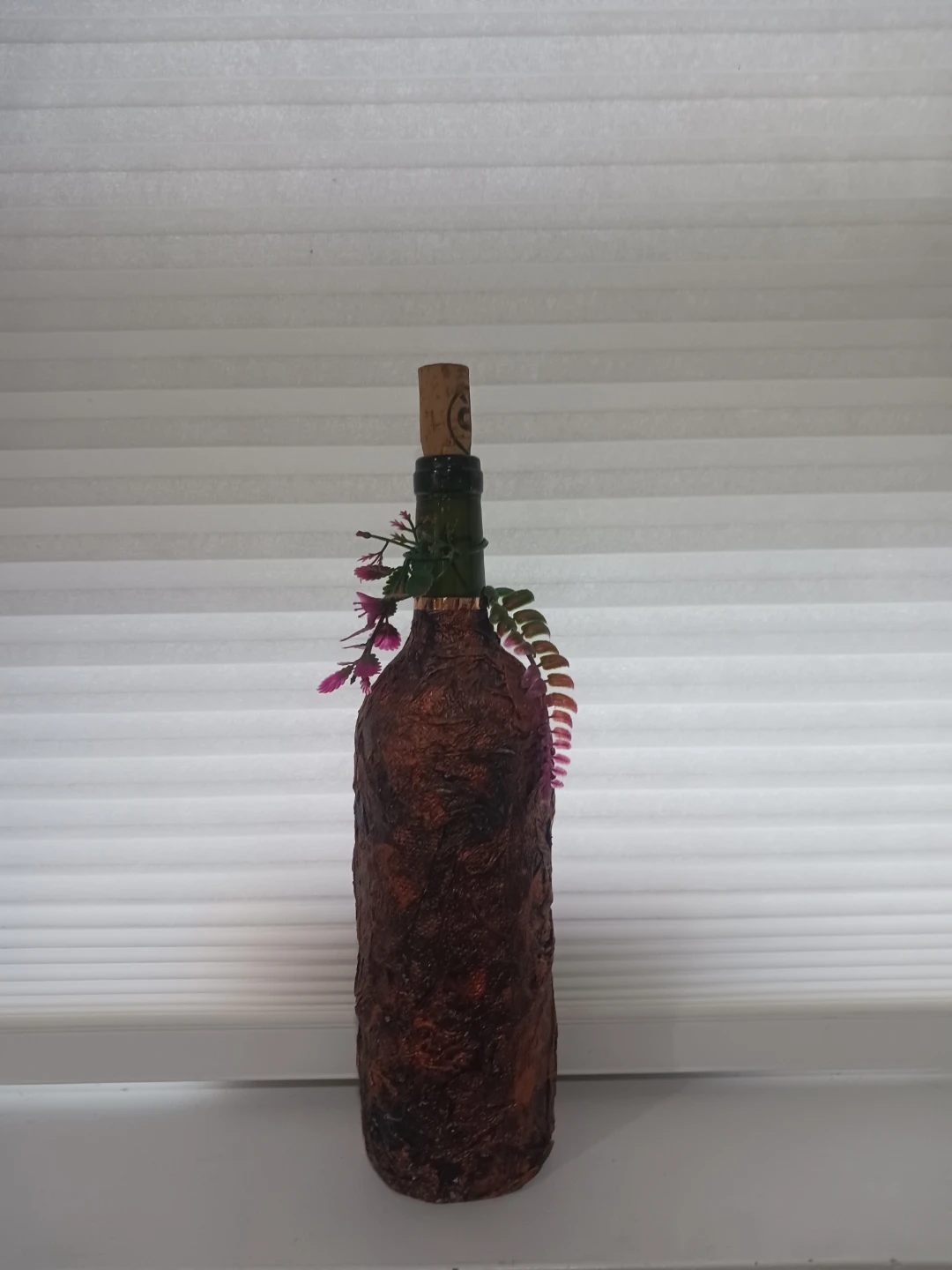 Hand made Decorative Wine Bottle with Cork