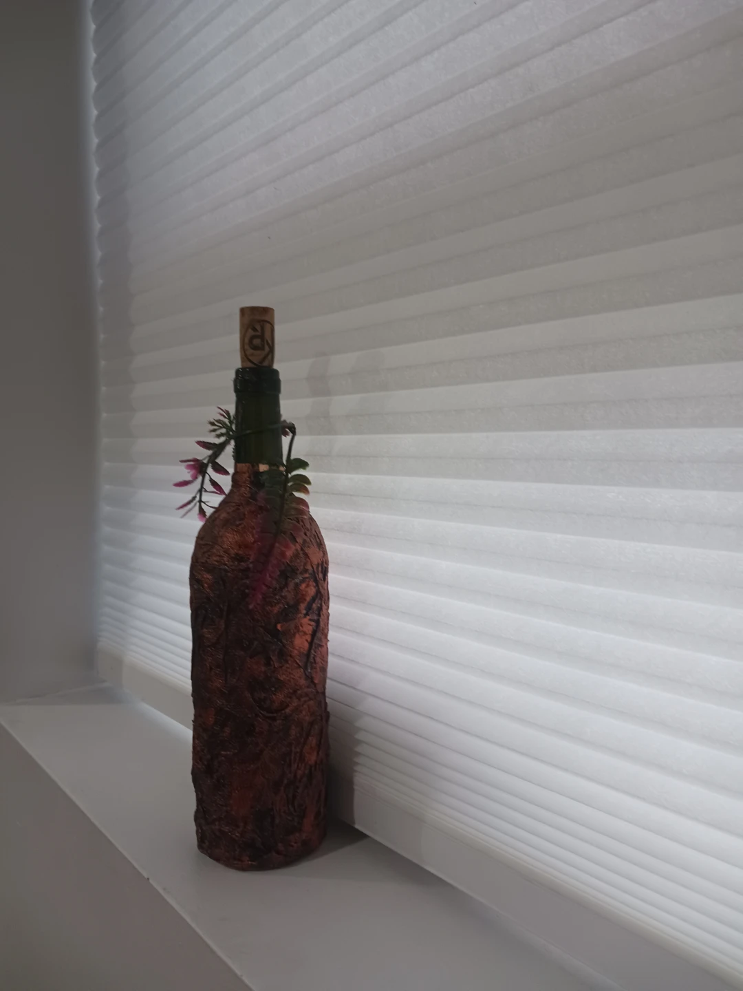 Hand made Decorative Wine Bottle with Cork - photo 2