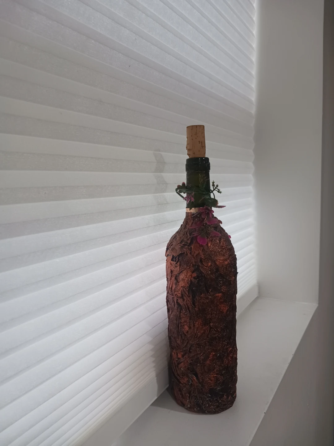 Hand made Decorative Wine Bottle with Cork - photo 3