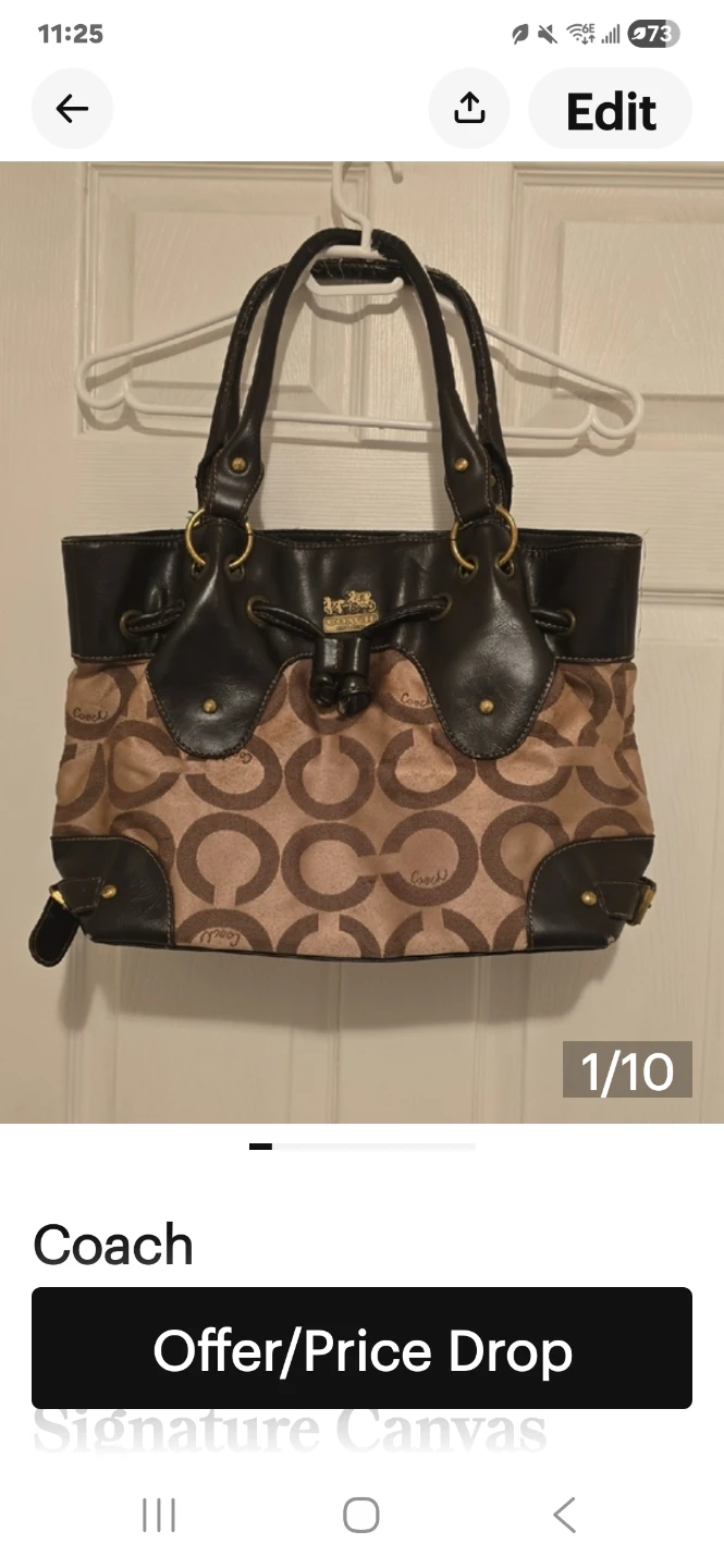 Coach Signature Canvas Shoulder Bag