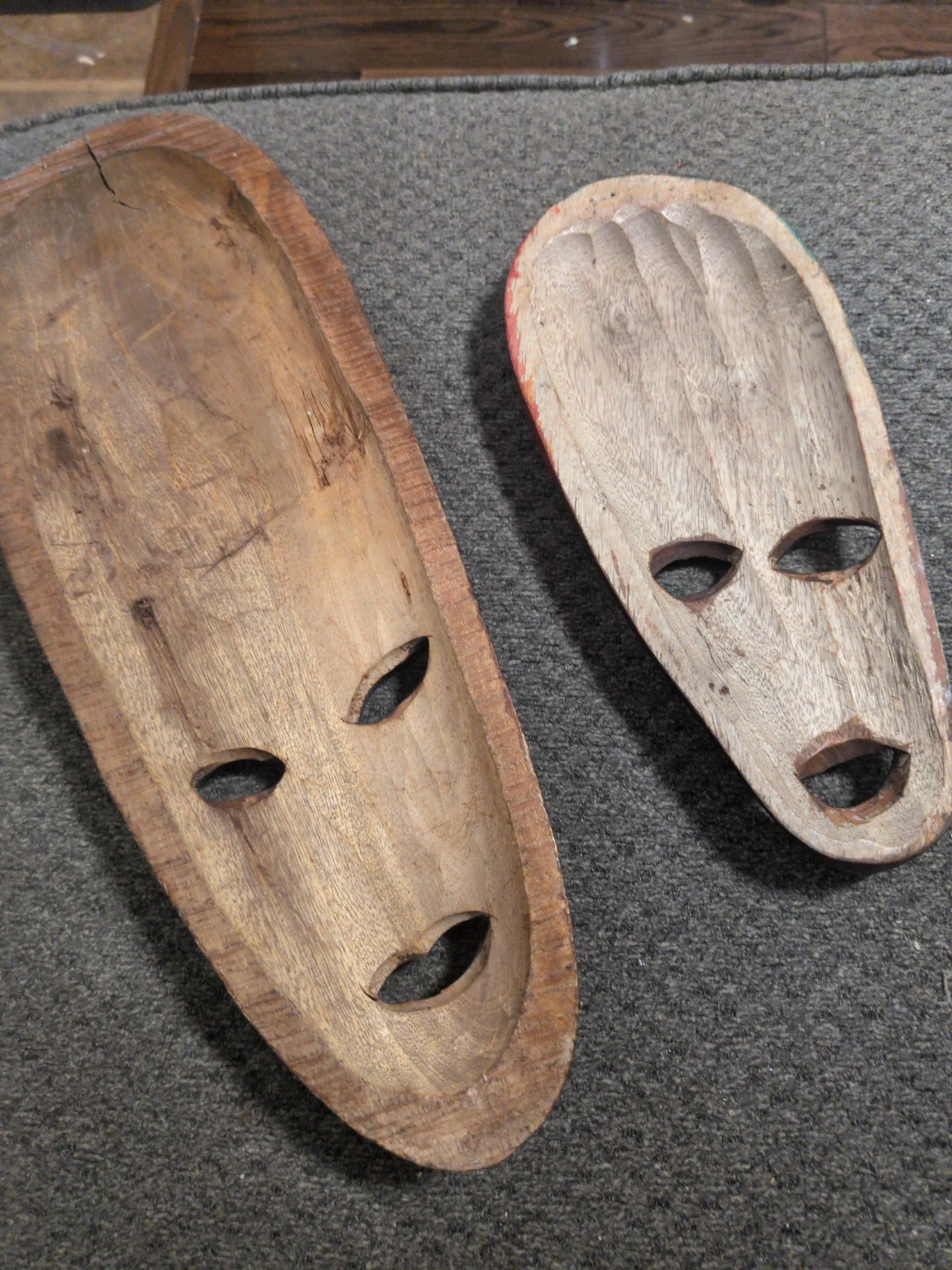Set of 2 Decorative Wooden Masks