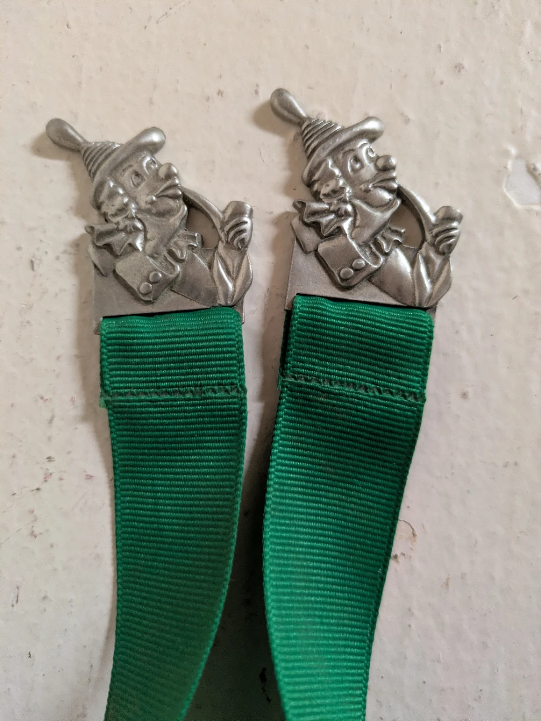 Vintage Selwin Pewter Bookmark with Green Ribbon