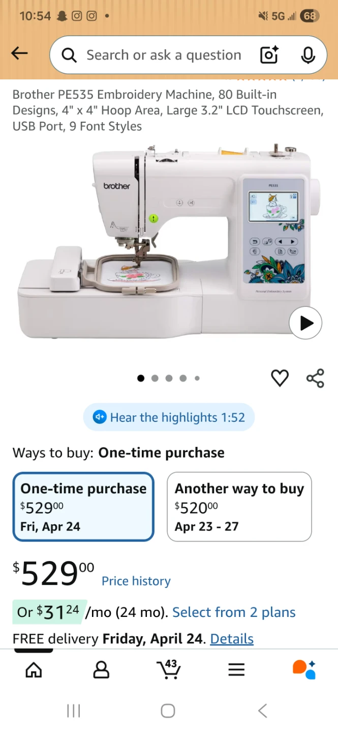 Brother PE535 Embroidery Machine with Thread Kit - photo 2