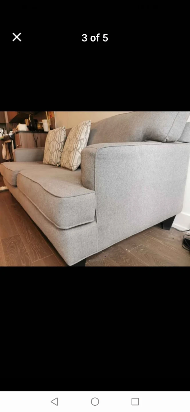 Grey Fabric Sofa with matching chairs - photo 2