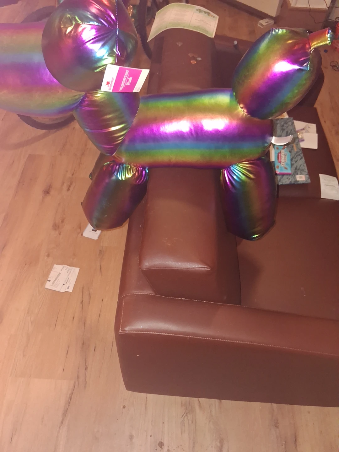 Stuffed Rainbow Dog Toy