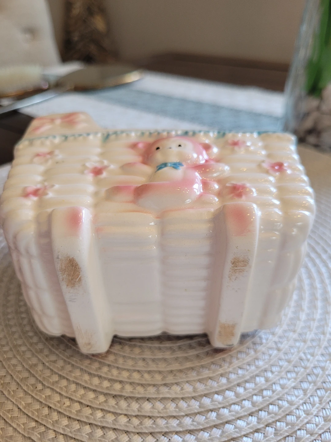 Vintage Ceramic Baby Basket Planter - photo 4