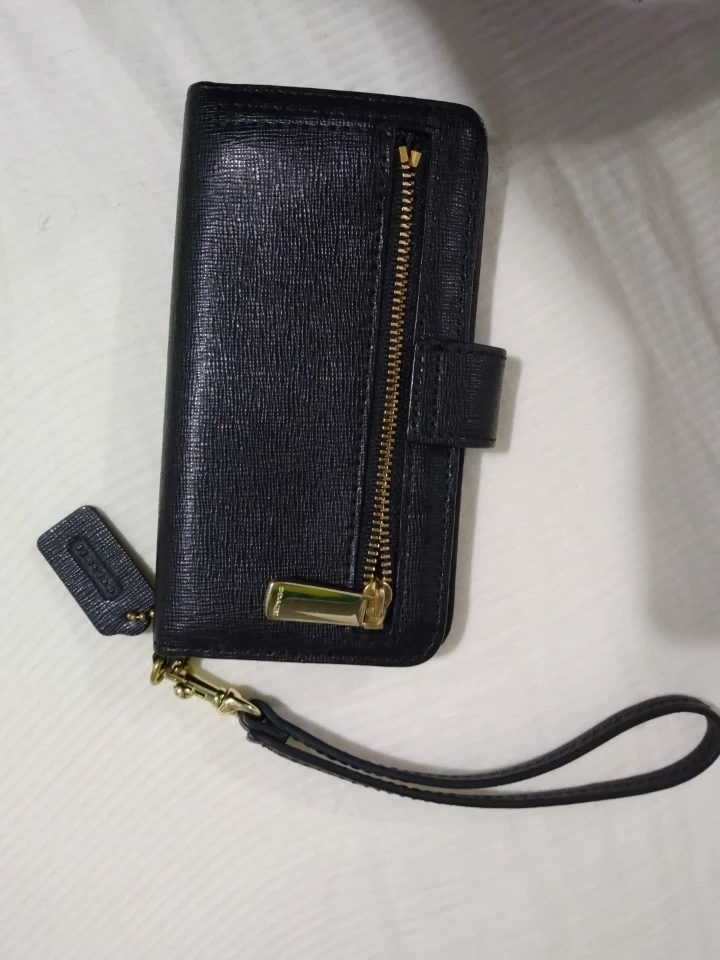 Coach Black Leather Wristlet Wallet - photo 2