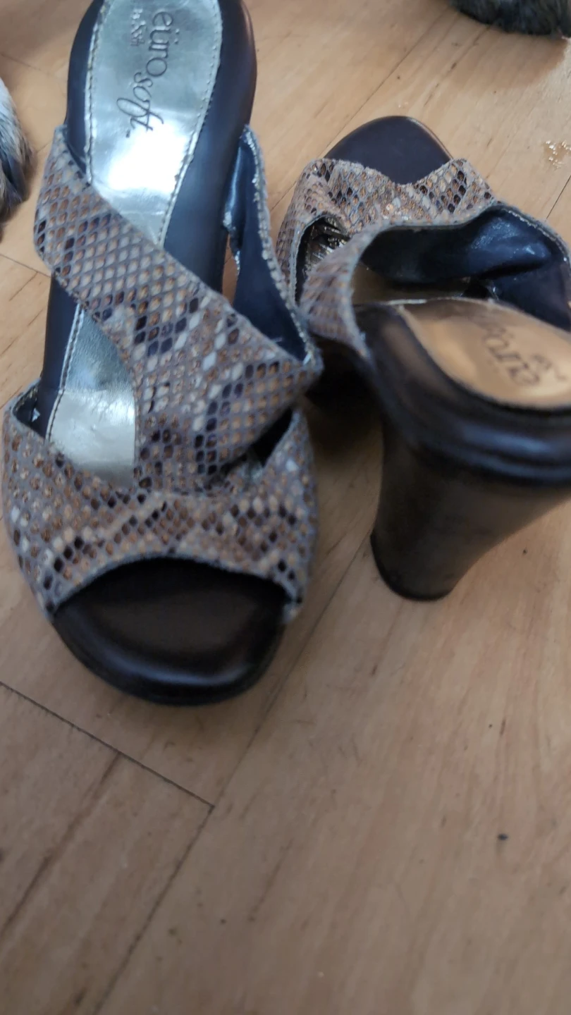 EuroSoft Women's Snake Print Heels