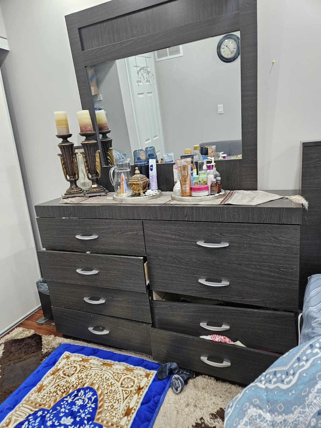 Dark Wood Dresser with Mirror - photo 2