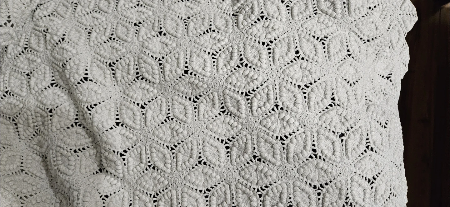 White ,hand made Textured Throw Blanket - photo 2