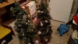 Small Artificial Christmas Tree with Ornaments