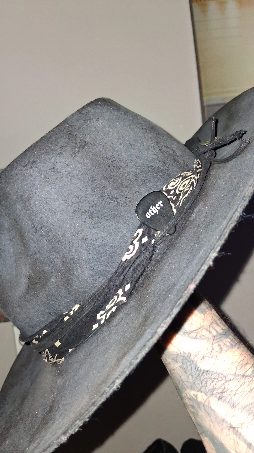 Black "Other UK" Brand Cowboy Hat with Bandana Trim - photo 2