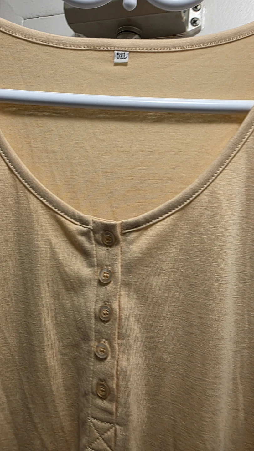 Women's 5XL Peach Henley Shirt - photo 3