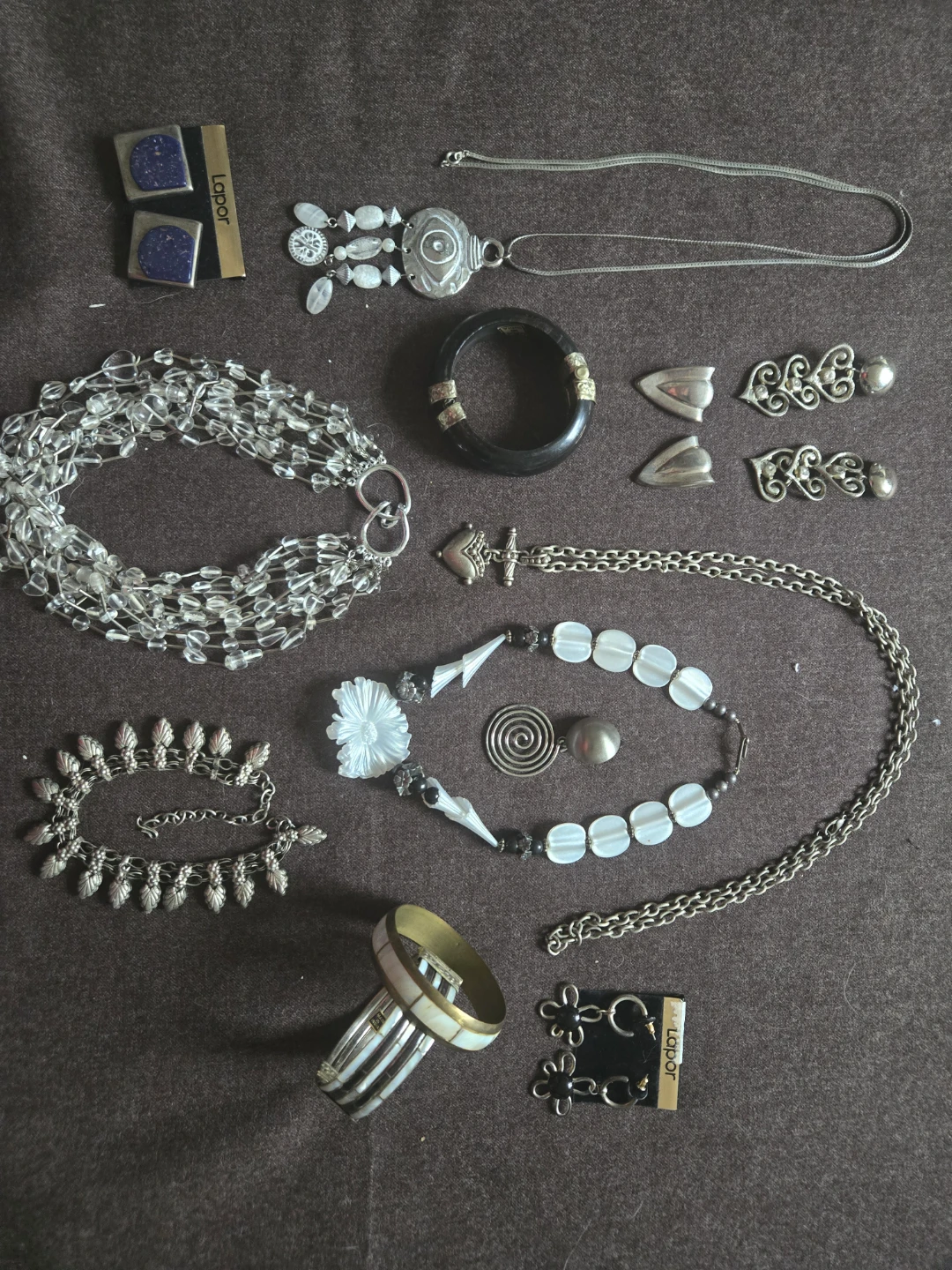 Assorted silver tone VINTAGE jewellery