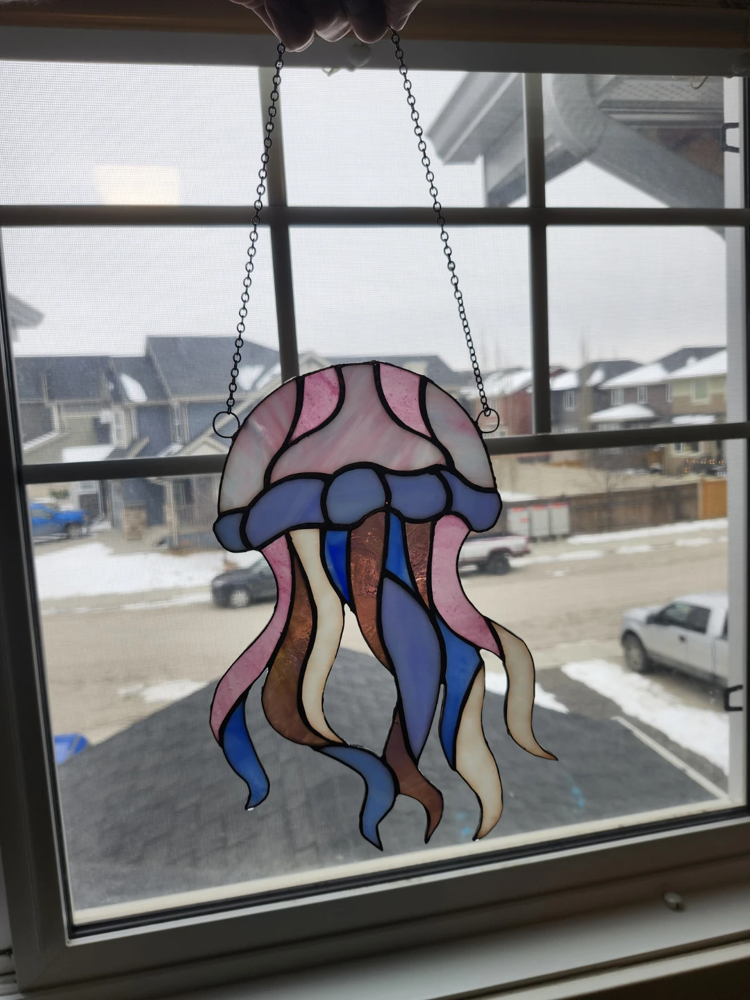 Stained Glass Jellyfish Suncatcher