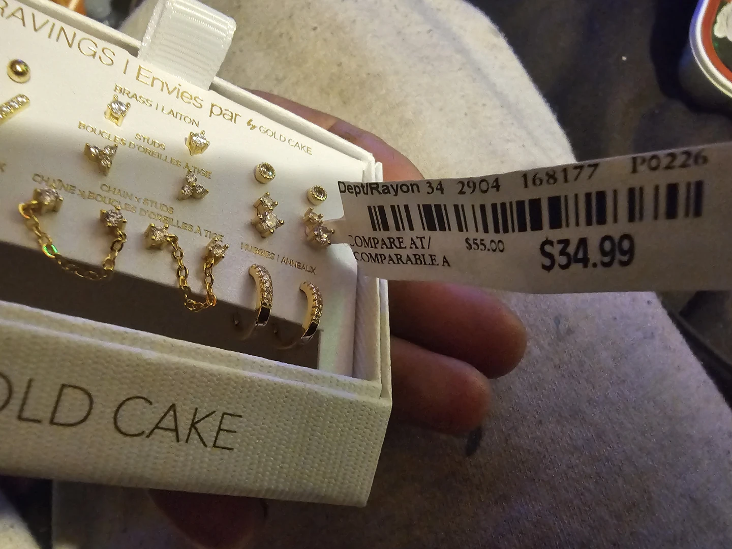 Gold Cake 8-Piece Earring Set - photo 2