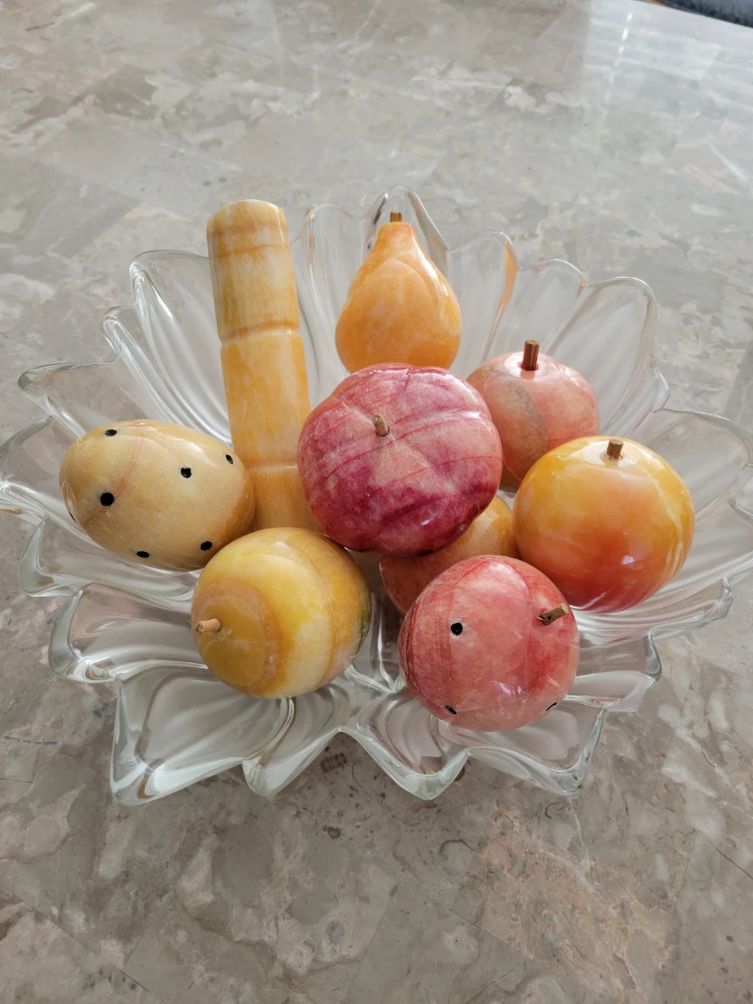 Set of 9 Decorative marble  Fruits and Vegetable