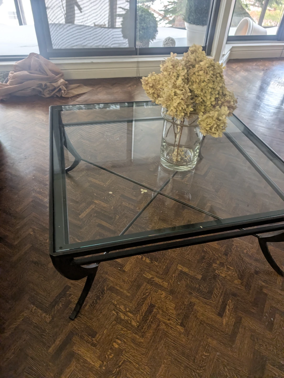 Glass Top Coffee Table with Metal Frame - photo 5