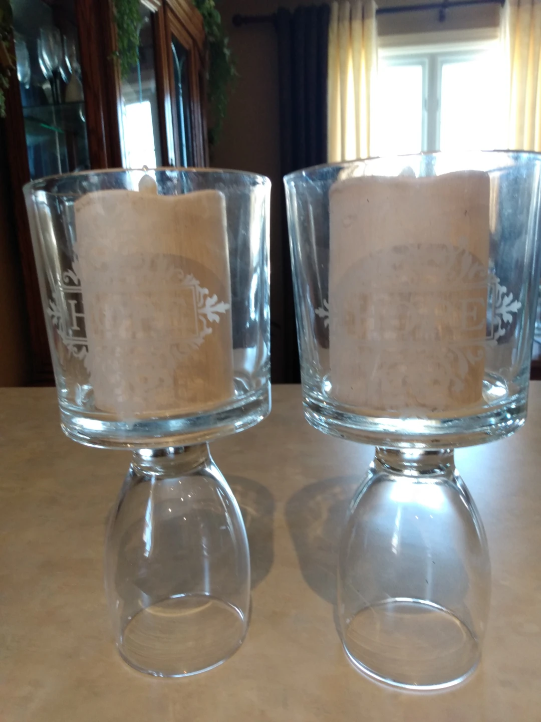 Set of 2 "HOPE" Decorative Glass Candle holders - photo 2