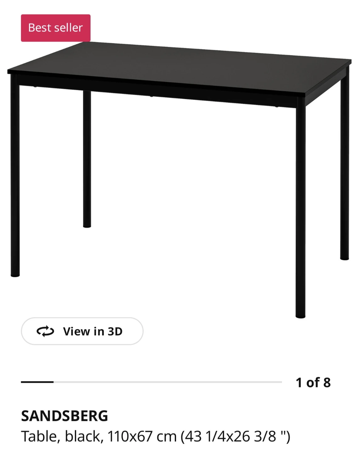 IKEA SANDSBERG Table - Black - photo 2