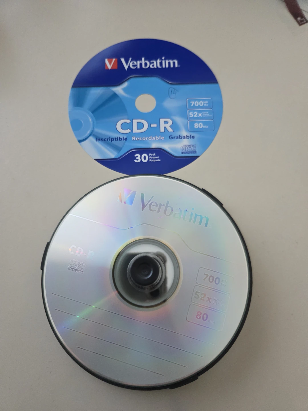 NEW Verbatim blank CD-R 700MB 52x 80min Spindle - 30 Pack